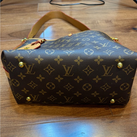 Designer Inspired Classic Monogram Shoulder Bag in Brown and Tan - Picture 2 of 16